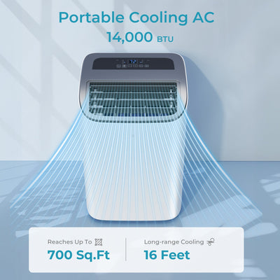 EUHOMY Portable Air Conditioners 14000 Btu3 in 1 Portable Cooling AC with Dehumidifier Fan Modes